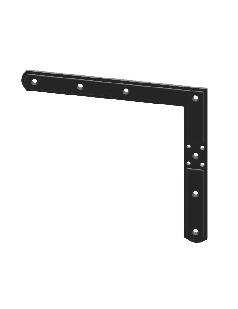 Escuadra 3092 - 220 x 220 mm - Acero - Negro - Derecha
