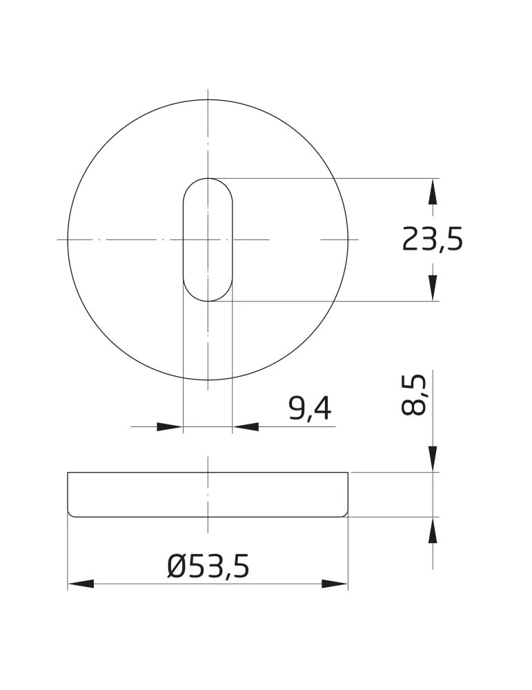 Bocallave 2 - Ø53 mm - Acero inoxidable 18/8 - Mate
