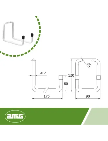 Colgador multiuso 757 - Ø12 x 175 mm - Acero - Blanco 2
