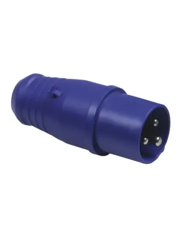 Clavija industrial schuko IP44 3276 - 119 x 50 mm - Polipropileno - Azul