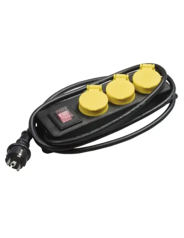 Base múltiple protección / interruptor 3306 - Polipropileno - Negro