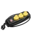 Base múltiple protección / interruptor 3306 - Polipropileno - Negro