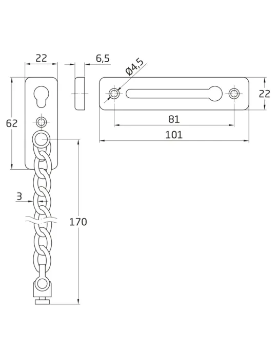 Cadena seguridad Mod. 1 INOX