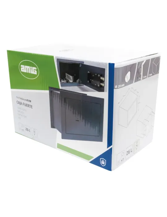 Caja fuerte TOPSECURE-W - 300 x 150 x 200 mm - Acero - Gris