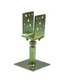 Soporte regulable para poste 357 - 70 x 116 mm - Acero - Bicromatado