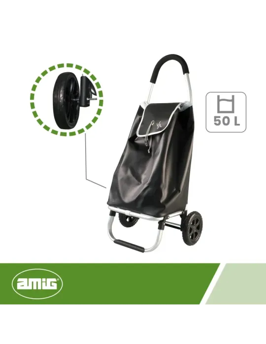 Carro compra plegable 6 - Aluminio - Negro