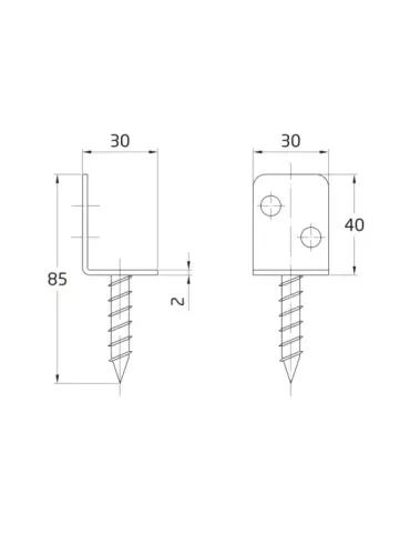 Anclaje 10 - 40 x 30 x 35 x 2 mm - Acero - Bicromatado 2
