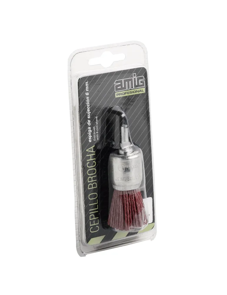 Cepillo brocha 37630 - Ø22 mm - Nylon abrasivo - Rojo