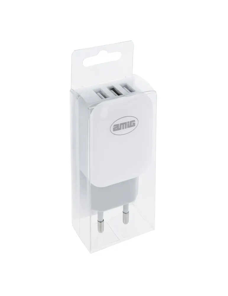 Cargador 3 puertos USB 3215 - Polipropileno - Blanco
