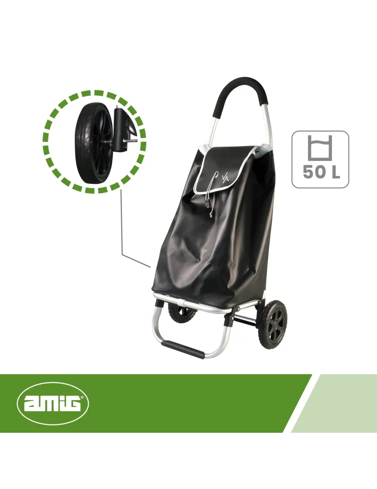 Carro compra plegable 6 - Aluminio - Negro