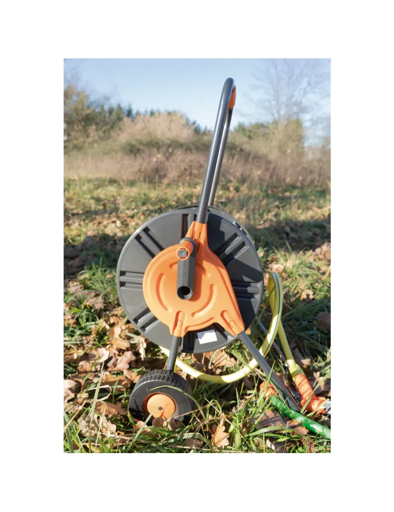 Carro portamangueras R46 - 1/2'' - 60 m - Polipropileno - Naranja-Gris