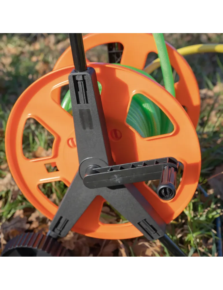 Carro portamangueras R47 - 1/2'' - 60 m - Polipropileno - Naranja-Gris