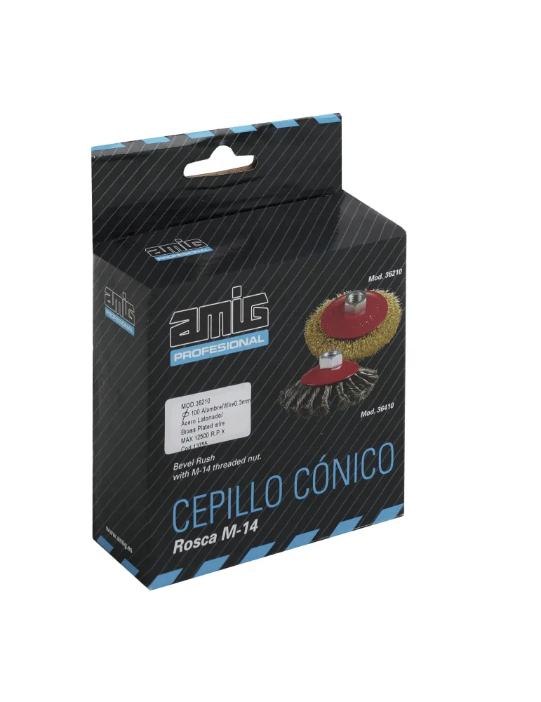Cepillo cónico 36210 - 100 x 0,3 x 24 mm - Alambre - Latonado