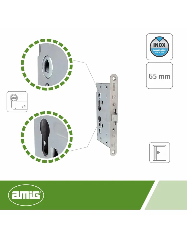 Cerradura 6572 - 65/72 - Acero inoxidable - Mate