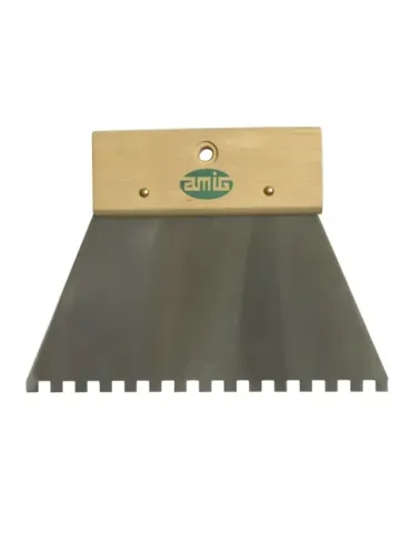 Espátula dentada 4650 - 180 mm - Acero - Mango madera