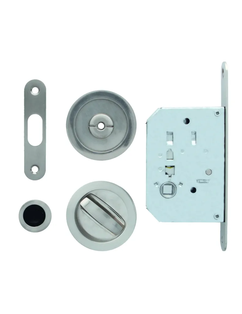 Cerradura kit 607 - 50 mm - Acero - Cromado mate