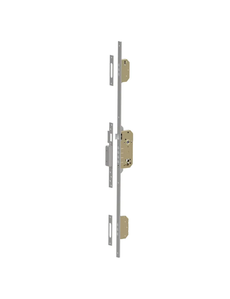 Cerradura multipunto 410 - 1.000 mm - Acero - Esmaltado plata