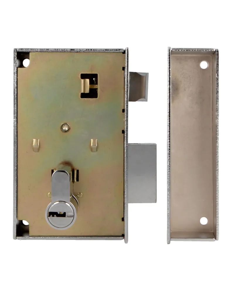 Cerradura sobreponer 76 - 67 x 112 mm - Acero - Cromado brillo - Izquierda