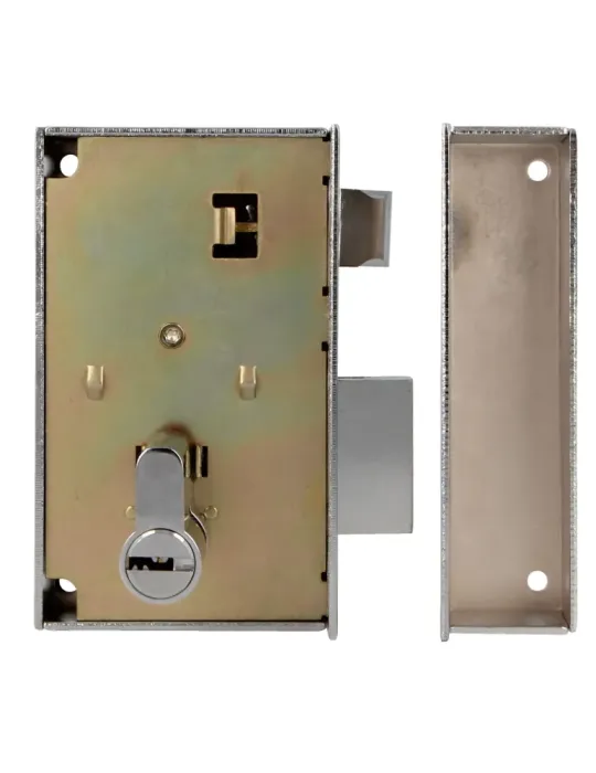 Cerradura sobreponer 76 - 67 x 112 mm - Acero - Cromado brillo - Izquierda