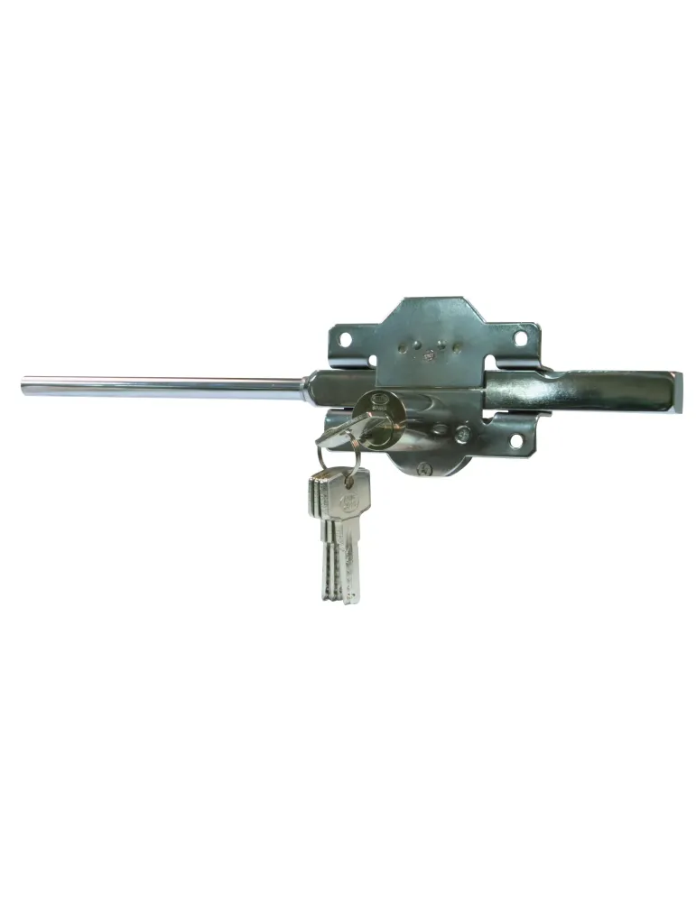 Cerrojo de seguridad 2 LR - 105 x 170 mm - Acero - Cromado brillo