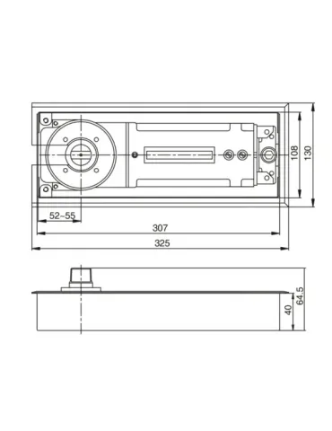 Cierrapuertas suelo 860 - Fuerza 3 - Aluminio - Plata