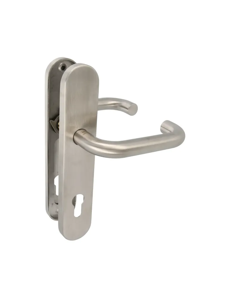 Manilla con placa 3PXB - 230 x 45 mm - Acero inoxidable 18/8 - Mate