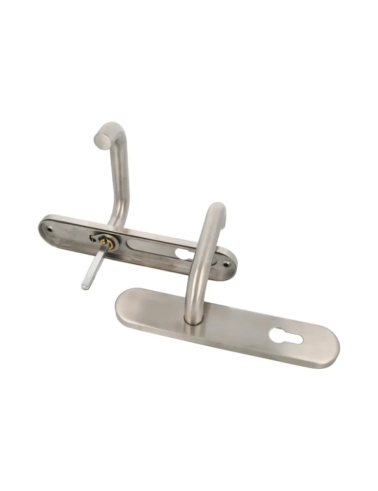 Manilla con placa 3PXB - 230 x 45 mm - Acero inoxidable 18/8 - Mate