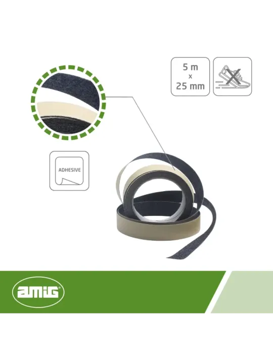 Cinta antideslizante 612 - 5 m x 25 mm - Negro