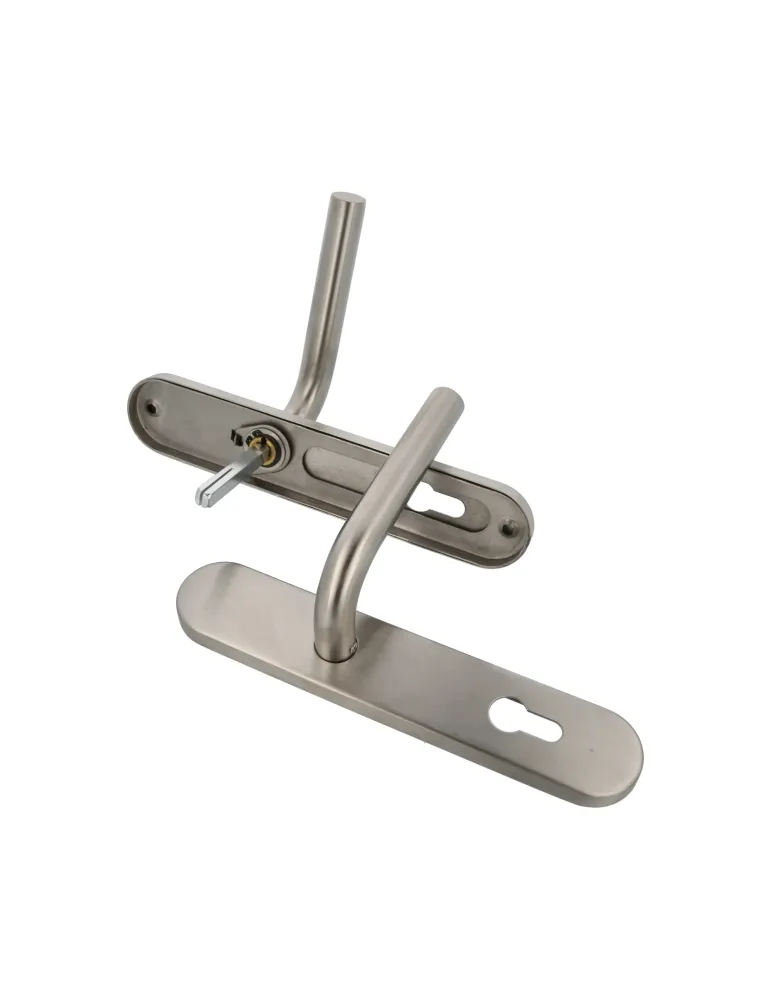 Manilla con placa 4PXB - 230 x 45 mm - Acero inoxidable 18/8 - Mate