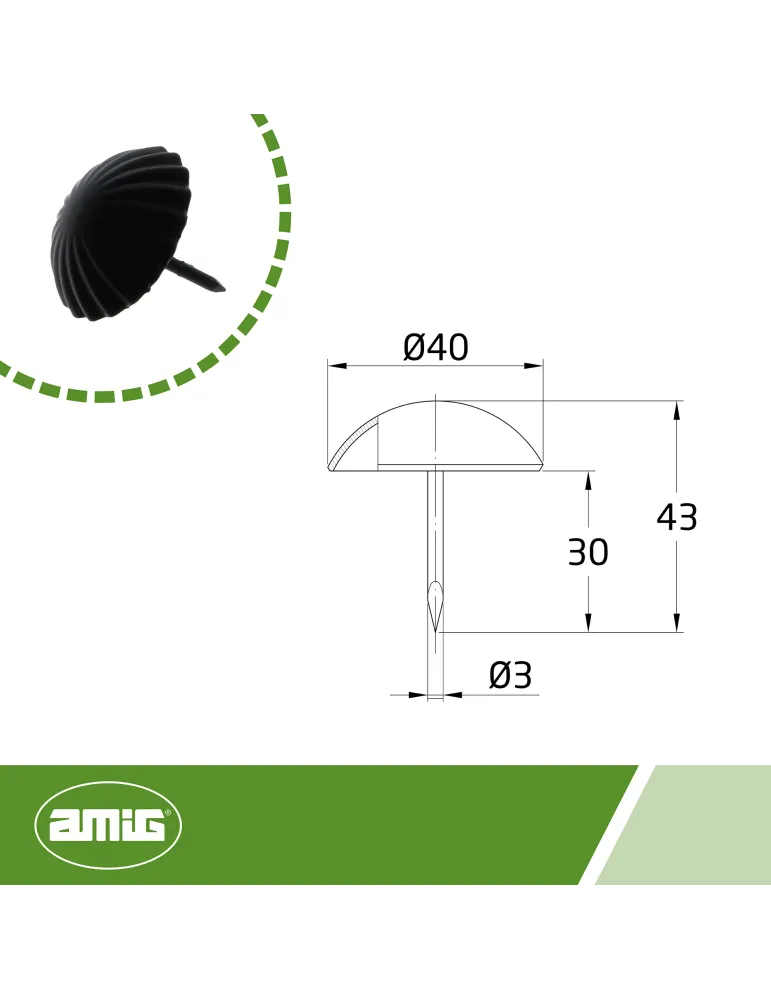 Clavo 4 - 40 mm - Acero - Negro