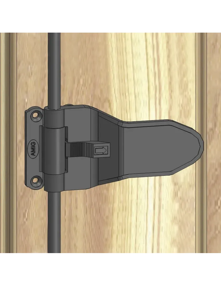 Herraje automático para balcones de una o dos hojas 2916 - 124 mm - Zamak - Negro