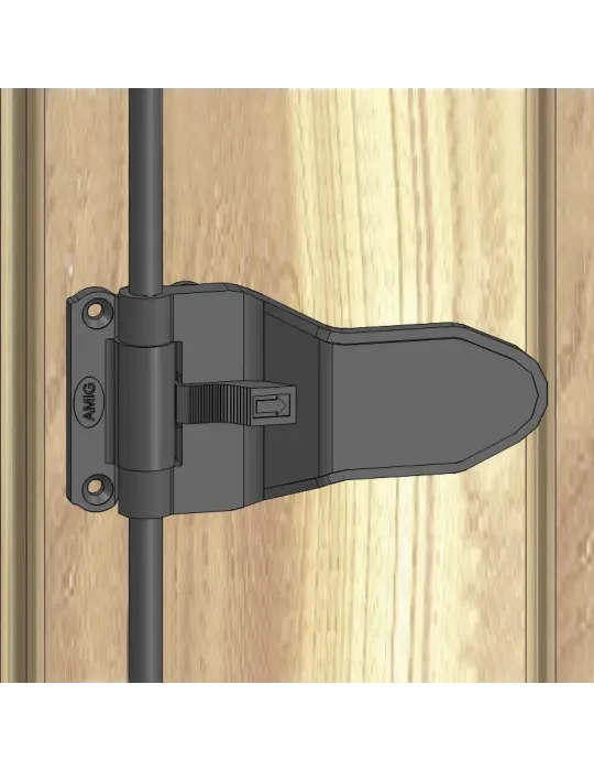 Herraje automático para balcones de una o dos hojas 2916 - 124 mm - Zamak - Negro