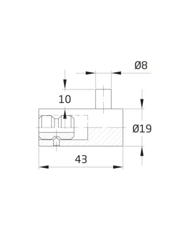 Colgador 12 - Ø19 x 43 mm - Acero inoxidable 18/8 - Mate 2