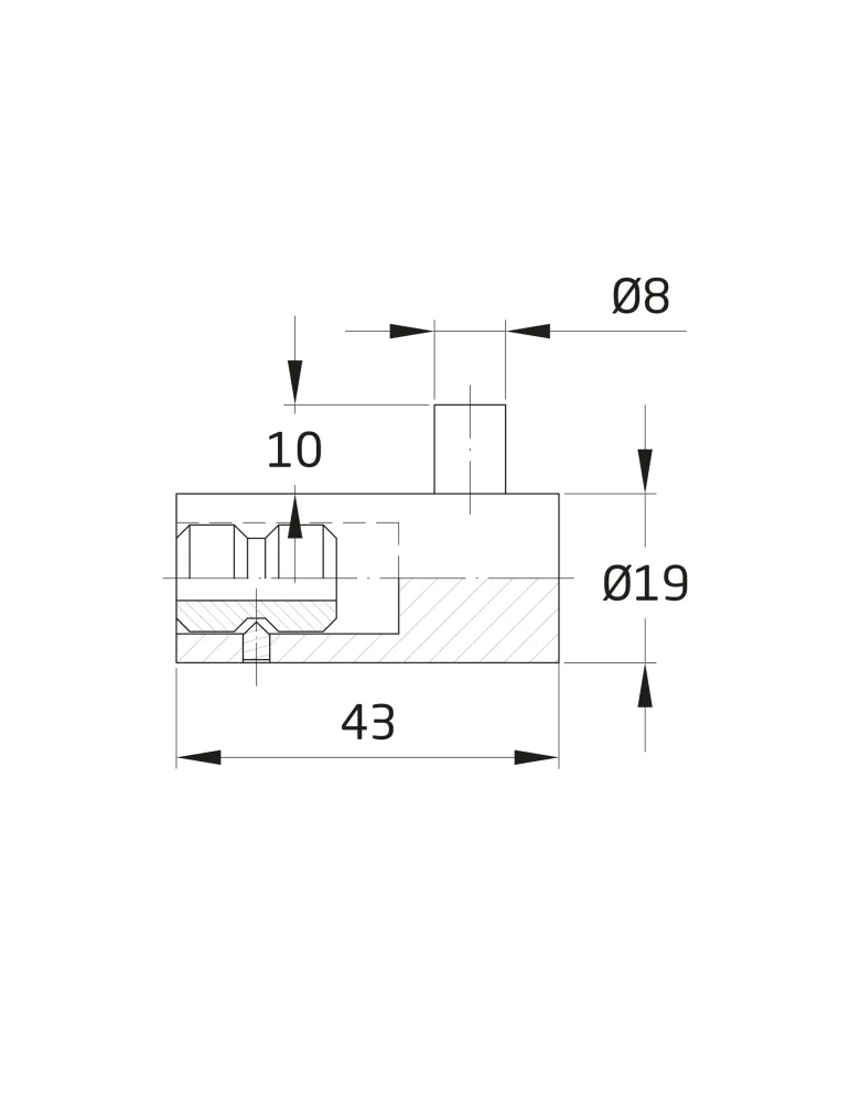 Colgador 12 - Ø19 x 43 mm - Acero inoxidable 18/8 - Mate