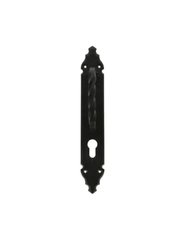 Manillón con placa 105 - 280 x 45 mm - Placa de acero, Tirador de zamak - Negro 2