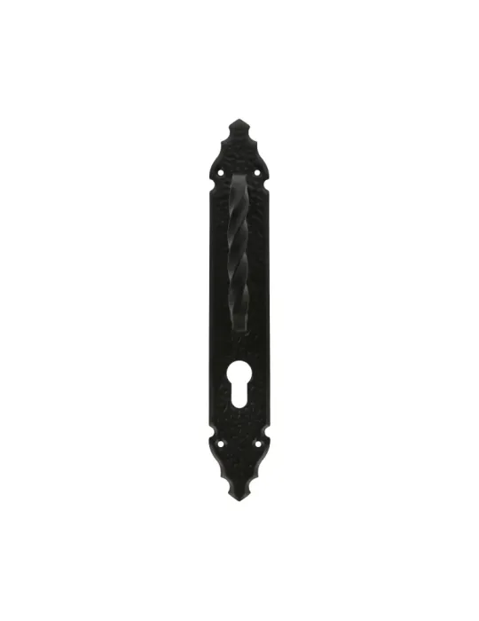 Manillón con placa 105 - 280 x 45 mm - Placa de acero, Tirador de zamak - Negro