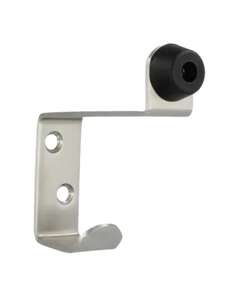 Colgador con tope 13 - 68 x 50 mm - Acero inoxidable 18/8 - Mate