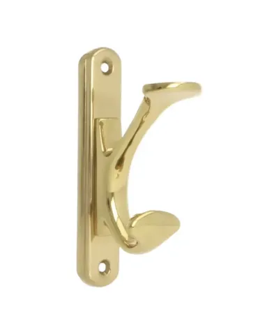 Colgador de pared doble 52 - 137 x 29 mm - Latón - Pulido