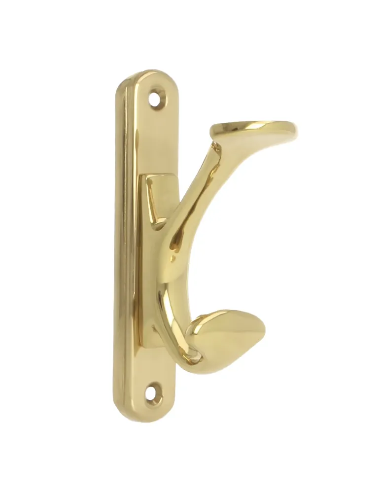 Colgador de pared doble 52 - 137 x 29 mm - Latón - Pulido