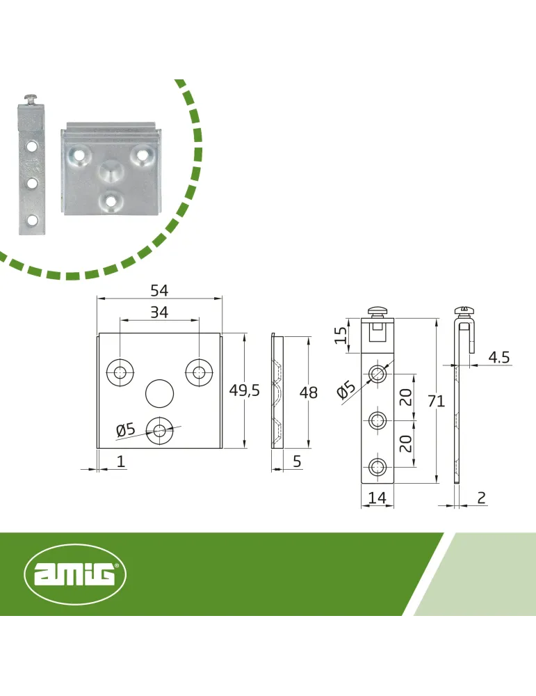 Colgador mueble 5 - Acero - Zincado