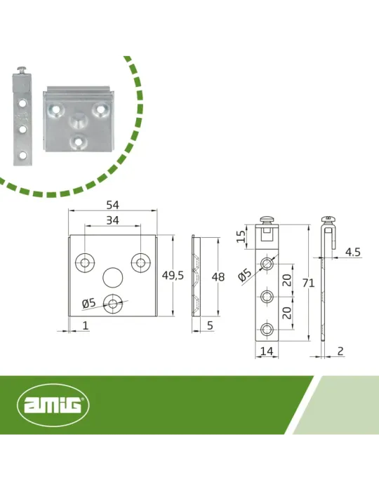 Colgador mueble 5 - Acero - Zincado