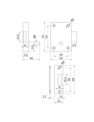 Colgador mueble 6 - Acero - Zincado 2
