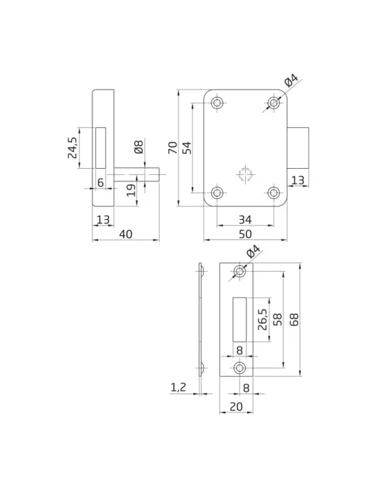 Colgador mueble 6 - Acero - Zincado