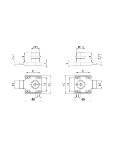 Colgador mueble 7 - 58 x 36 mm - Acero - Zincado 2