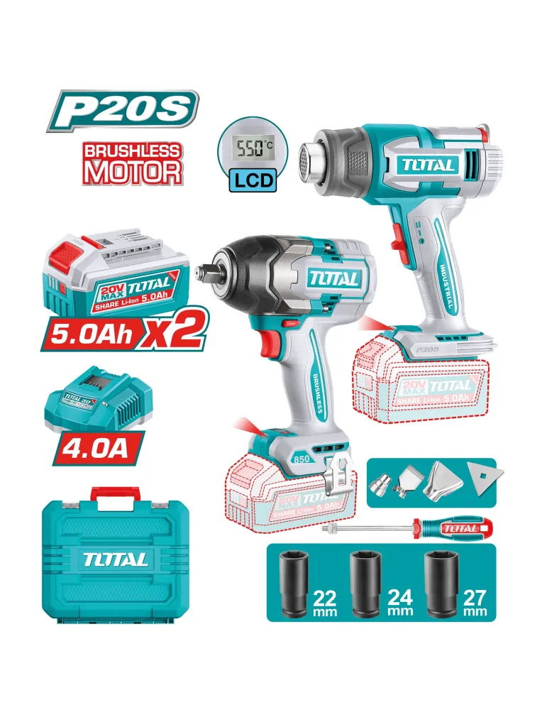 Combo llave de impacto / Decapadora a batería TOSLI250983E