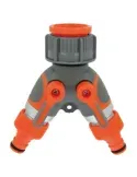 Conector válvula 2 vías R05 PLUS - 1'' - 3/4'' - ABS / goma - Naranja-Gris