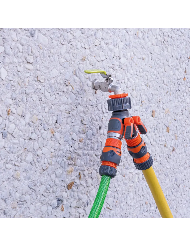Conector válvula 2 vías R05 PLUS - 1'' - 3/4'' - ABS / goma - Naranja-Gris