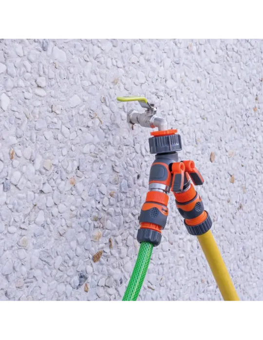 Conector válvula 2 vías R05 PLUS - 1'' - 3/4'' - ABS / goma - Naranja-Gris