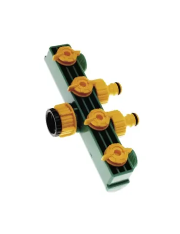 Conector válvula 4 vías 2071 - 1/2'' - 3/4'' - ABS - Verde
