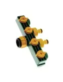 Conector válvula 4 vías 2071 - 1/2'' - 3/4'' - ABS - Verde